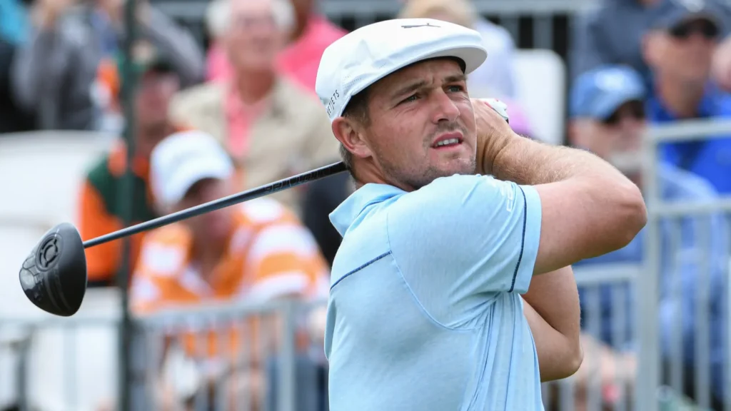 Bryson DeChambeau in action during a golf match.