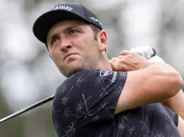 Professional golfer Jon Rahm focusing during a .tournament