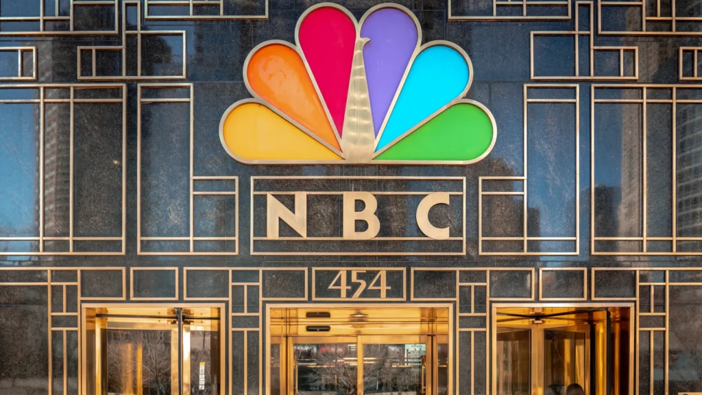 Exterior of the NBC Tower, located at 454 North Columbus Drive in Chicago, Illinois. 