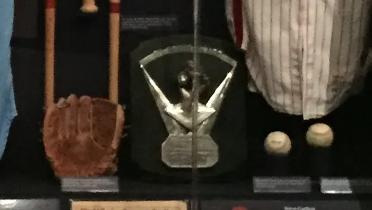 Cooperstown NY USA  March 16 2015 Game Used Equipment and Uniforms from the 1980 World Series Champion Philadelphia Phillies Display in the National Baseball Hall of Fame