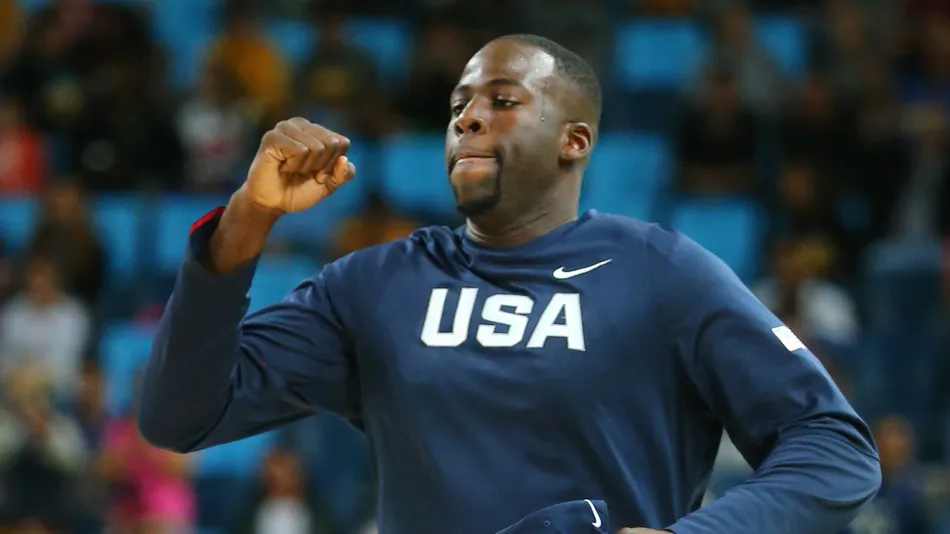 Draymond Green of team United States warms up for group A basketball match between Team USA and Australia of the Rio 2016 Olympic Games