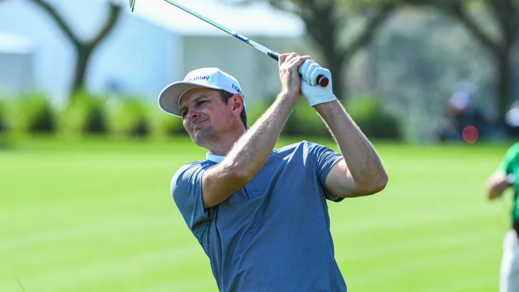 Justin Rose in action during a golf game.