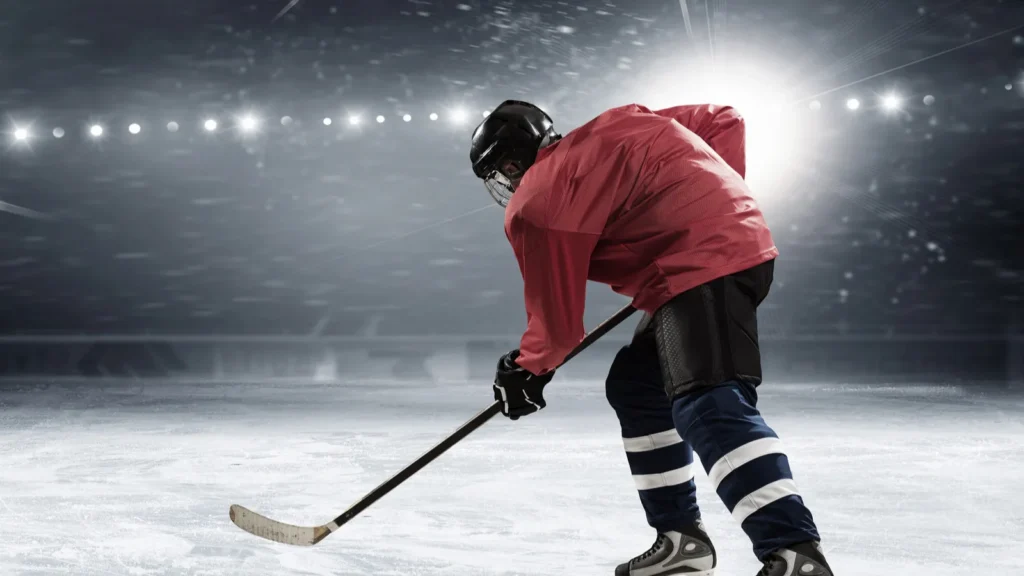 Hockey player on the ice.