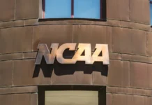 Caitlin Clark left out of NCAA March Madness post featuring WNBA stars Exterior of National Collegiate Athletic Association (NCAA) Headquarters.