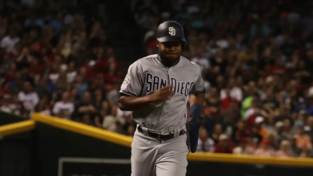 Manuel Margot center fielder for the San Diego Padres at Chase Field in PhoenixAZUSA April 132019