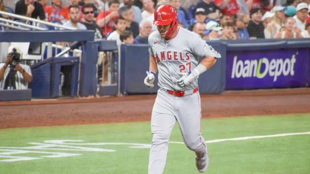 Mike Trout on the field