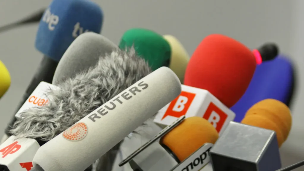 Microphones on a table