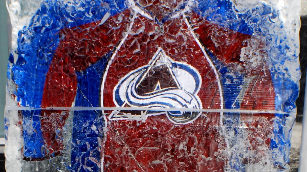 MONTREAL CANADA  JANUARY 24 Colorado Avalanche jersey in an ice block in front the Molson center of Montreal Canadians for the 57e All stars game on January 24 2009 in Montreal Canada