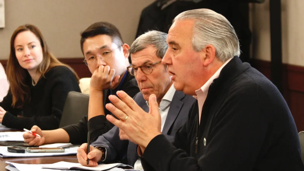 NEW Local Reporting Tour with the Wildlife Conservation WCS March 13 2024 New York USA John Calvelli WCS Executive Vice President of Public Affairs speaks to the press about the Central Park Zoo during Local Reporting Tour with the press