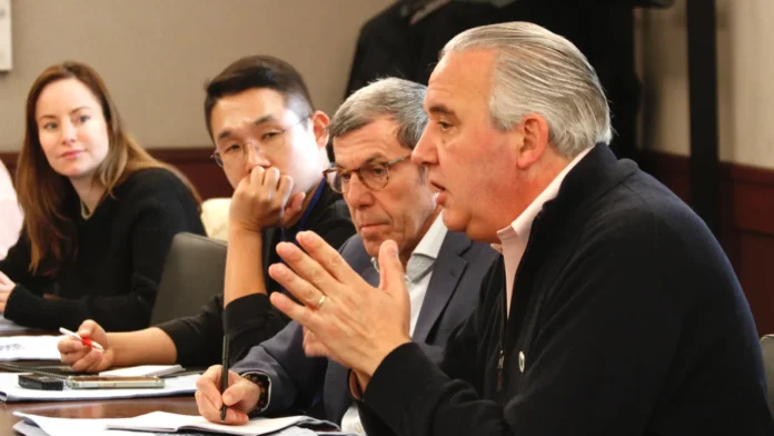 People at a meeting.