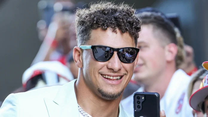 Patrick Mahomes arrives at the Los Angeles Premiere