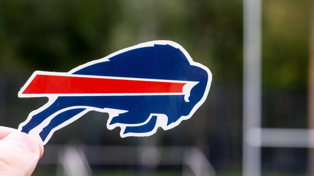 September 16 2021 Buffalo New York Emblem A Professional American Football Team Buffalo Bills Based in the Buffalo Metropolitan Area in the sports stadium