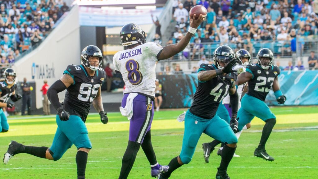 Lamar Jackson during the game