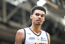 Why fans are reacting to the beautiful way Victor Wembanyama dominated his first playoff game Victor Wembanyama during the French championship, Betclic elite basketball match