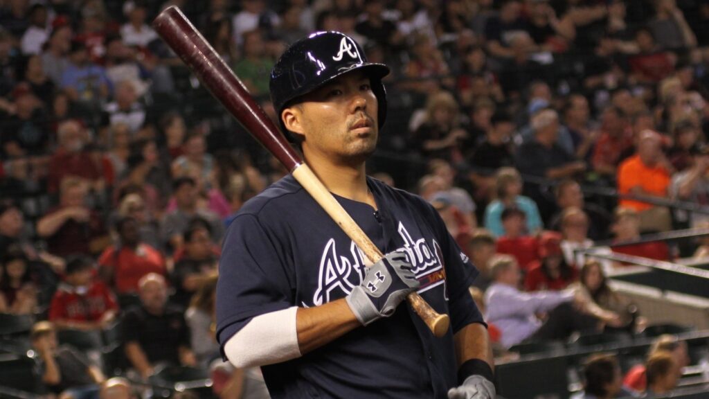 Kurt Suzuki catcher for the Atlanta Braves at Chase Field