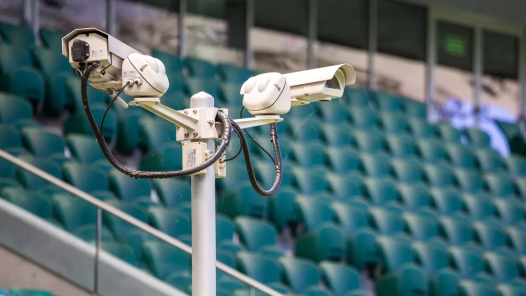 Surveillance cameras controlling stadium