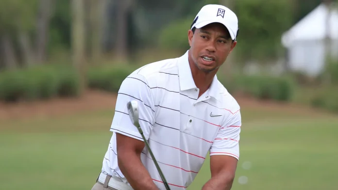 Tiger Woods playing golf.