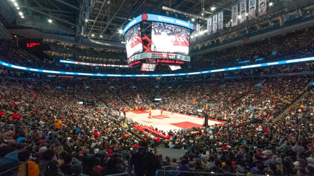 Crowd at an NBA game
