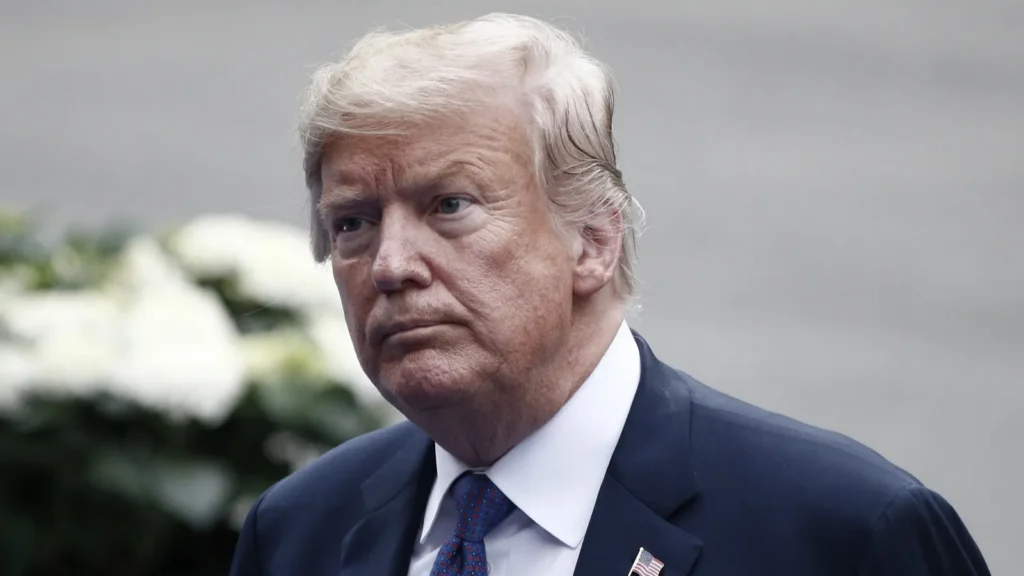 US President Donald Trump at an event.