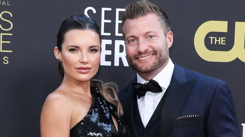 Veronika Khomyn and Sean McVay arrive at the 27th Annual Critics Choice Awards held at the Fairmont Century Plaza Hotel on March 13 2022 in Century City Los Angeles California United States