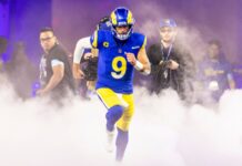 Are the Rams already losing their grip on Super Bowl favorite status? Matthew Stafford in action