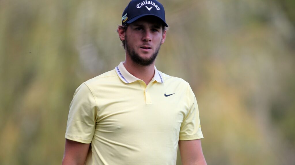 Thomas Pieters of Belgium is in action during Day Two of the 76 Golf Italian Open at Olgiata Golf Club.