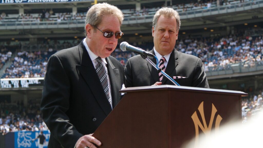 Baseball announcer John Sterling at Yankee Stadium.