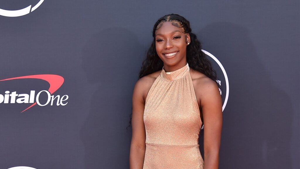 Angel Reese at an event. 