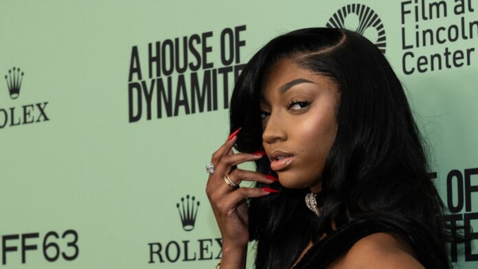 Angel Reese attends a screening of A House of Dynamite.