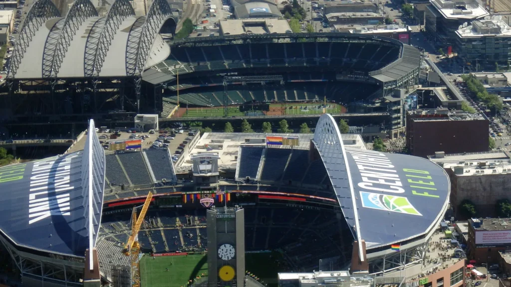 Aerial View of CenturyLink Field and Safeco field