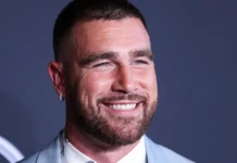 American football tight end for the Kansas City Chiefs, Travis Kelce arrives at the ESPY Awards.