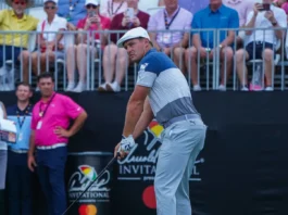 Bryson DeChambeau playing golf during the Arnold Palmer Invitational at Bay Hill Club & Lodge in Orlando, Florida.