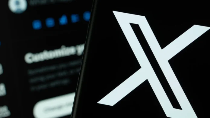Logo of X on a mobile phone screen