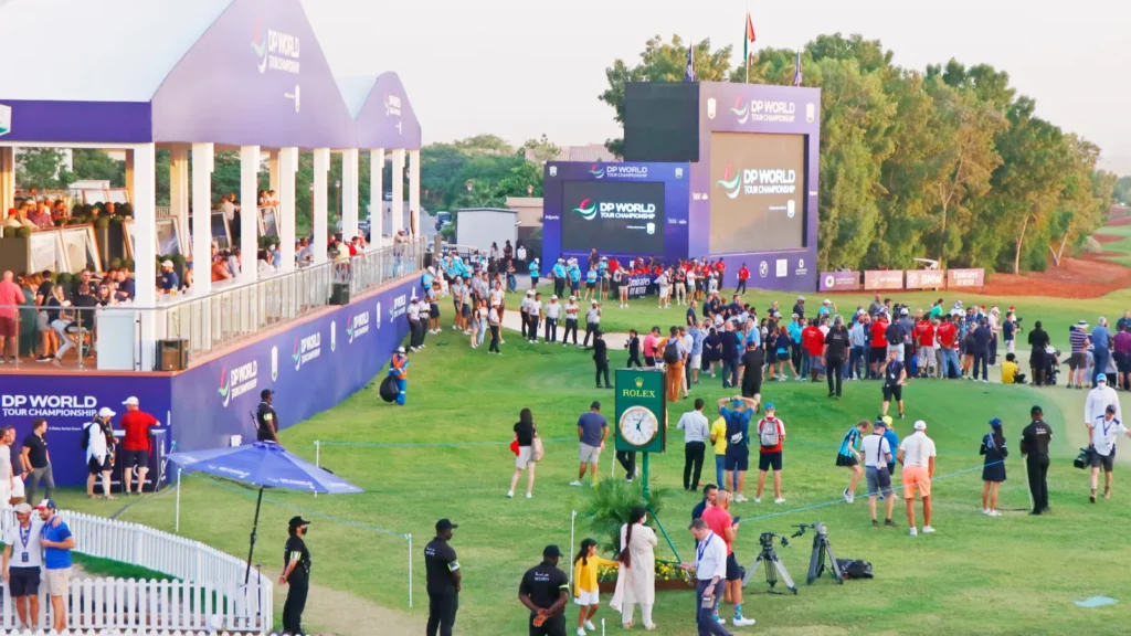 Dubai United Arab Emirates  november 21 2021 race to dubai golf tournament prize ceremony in jumeirah golf estates