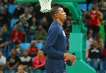 The specific roster adjustments that will help Kevin Durant reach his peak with the Houston Rockets Kevin Durant of team United States warms up for group A basketball match
