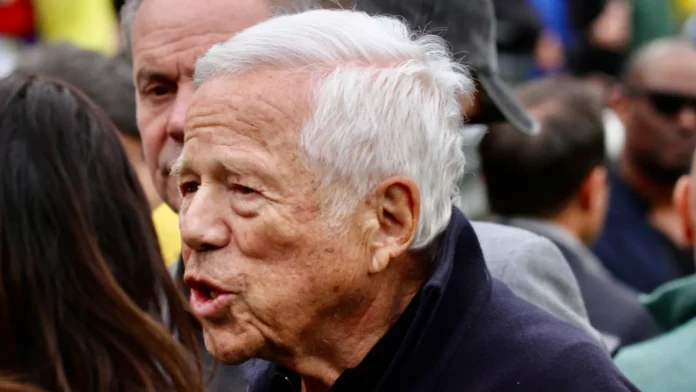 March 26 2026 Boston Massachusetts USA Robert Kraft owner of New England Patriots during the international friendly soccer between Brazil and France at Gillette Stadium niyi fotethenews2