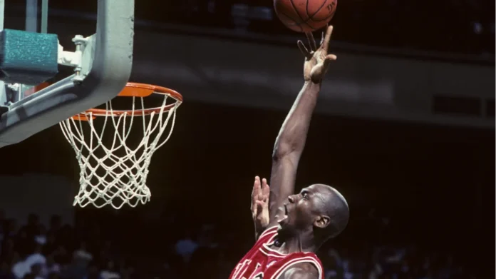 Michael Jordan Hall Of Fame player from the Chicago Bulls in game action