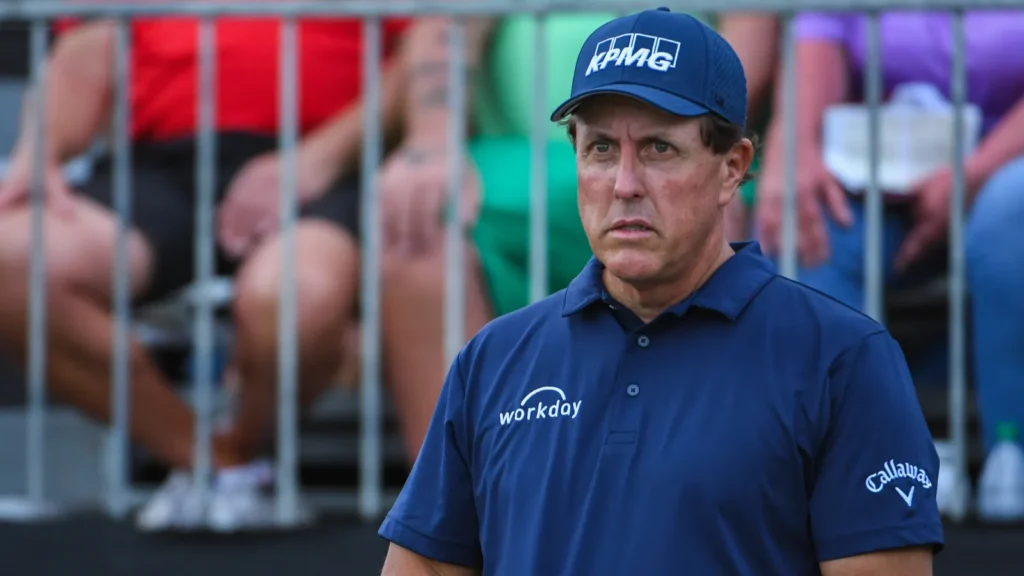 Phil Mickelson during a golf tournament.