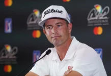 Cadillac Championship incident leaves Adam Scott facing penalty Professional Golfer Adam Scott answers questions from the press during the 2020 Arnold Palmer Invitational in Bay Hill, Orlando, Florida.