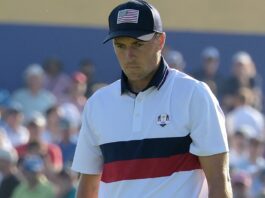 Jordan Spieth during the Saturday fourballs of the Ryder Cup
