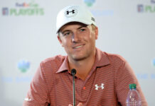 Jordan Spieth answers questions from the press at the Barclays 2015 Pre-tournament.
