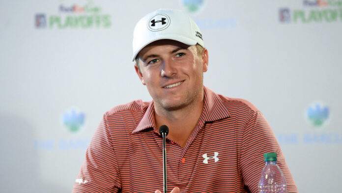 Jordan Spieth answers questions from the press at the Barclays 2015 Pre-tournament.