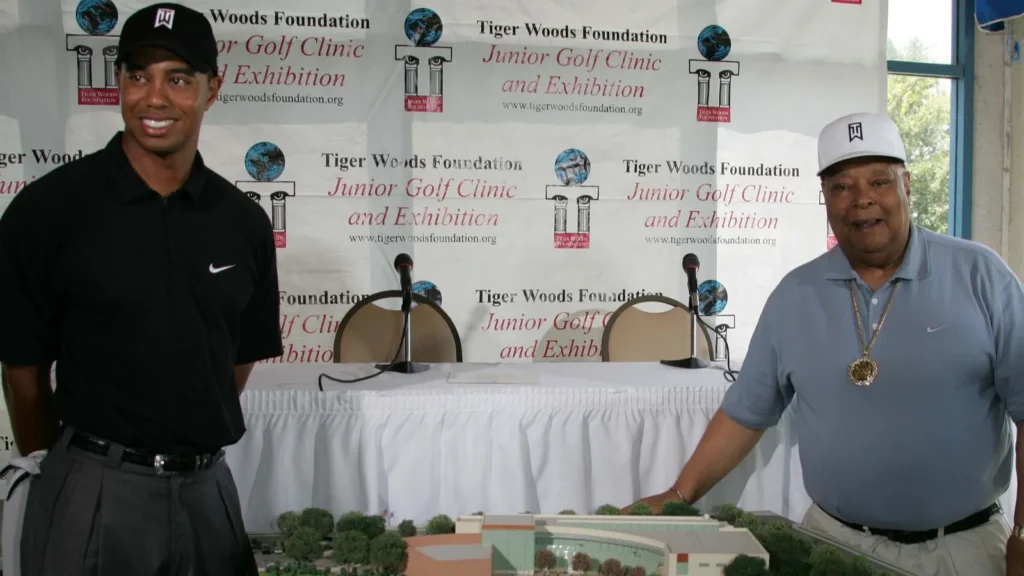 Tiger Woods and his father Earl Woods