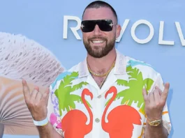 Travis Kelce arrives at the REVOLVE Festival