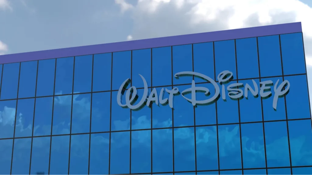 Walt Disney This stunning 4K animation features the logo of a major corporation displayed on the glass facade of a corporate building Perfect for editorial use only