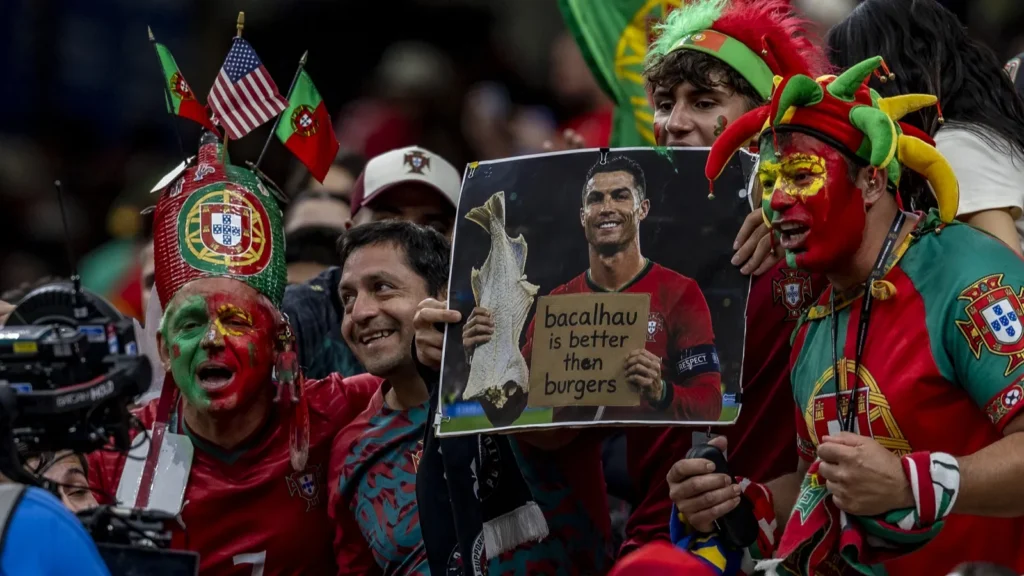 Portuguese fans supporting their team