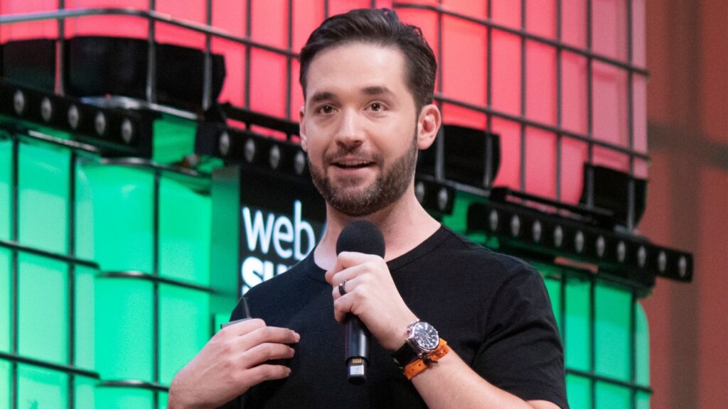 Alexis Ohanian speaks onstage at the Web Summit.