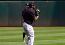 Aroldis Chapman sparks controversy with bold Yankees declaration Aroldis Chapman during the warm-ups.