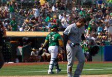 MLB history offers little hope for eight struggling teams New York Yankees' Anthony Rizzo #48 slams his helmet after striking out during a game against the Oakland Athletics at RingCentral Coliseum.
