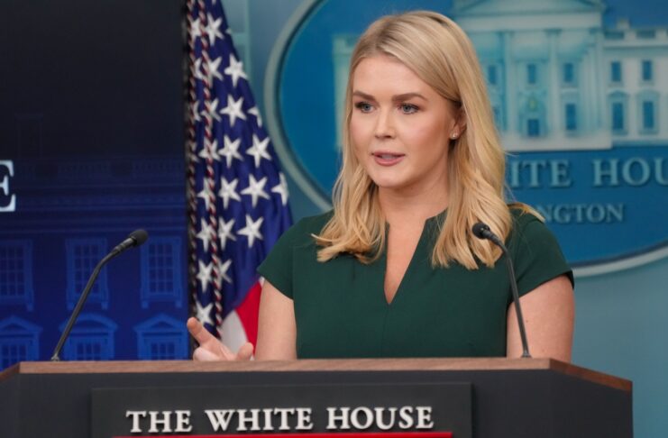 White House Press Secretary Karoline Leavitt at the press conference.